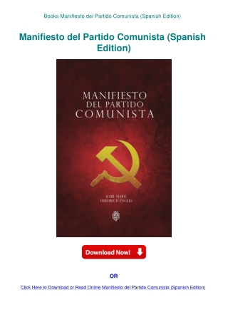 Books Manifiesto del Partido Comunista (Spanish Edition)