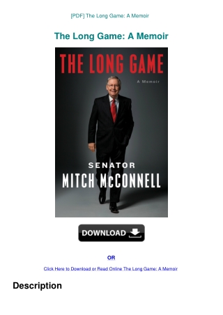 [PDF] The Long Game A Memoir
