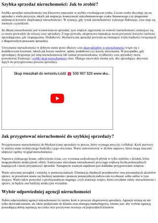 Błyskawiczna sprzedaż nieruchomości: Jak to zrobić?