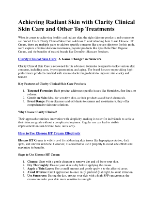 Achieving Radiant Skin with Top Treatments