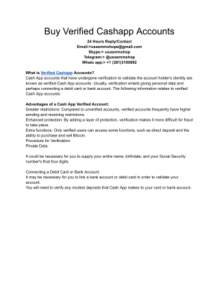 Buy Verified Cashapp Accounts in 2025
