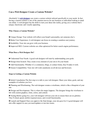 Can a Web Designer Create a Custom Website?