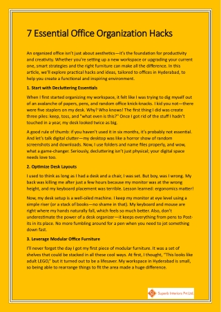 7 Essential Office Organization Hacks