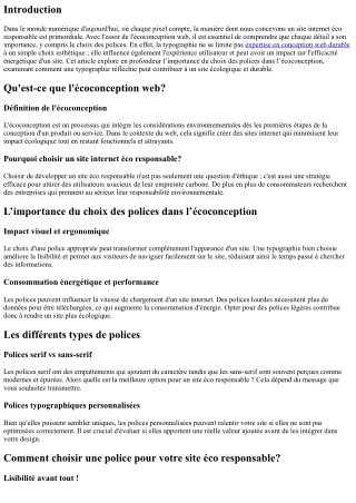“L’importance du choix des polices dans l’écoconception”