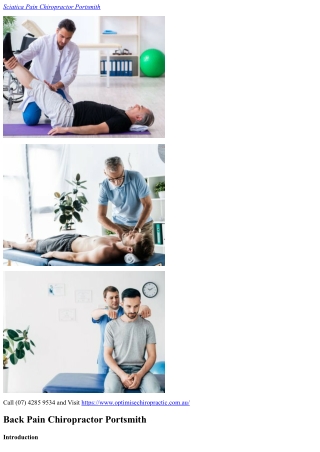 Back Pain Chiropractor Portsmith (07) 4285 9534