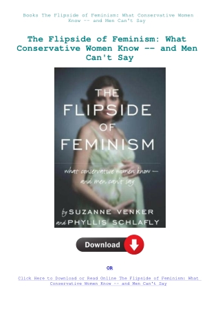 Books The Flipside of Feminism What Conservative Women Know -- and Men Can't Say