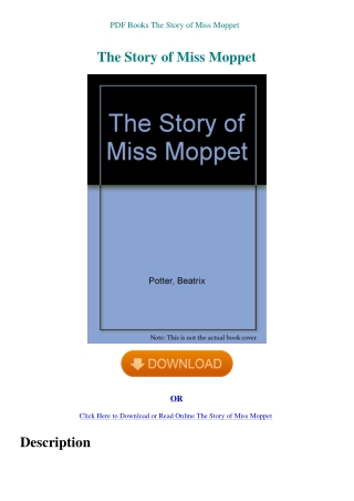 PDF Books The Story of Miss Moppet