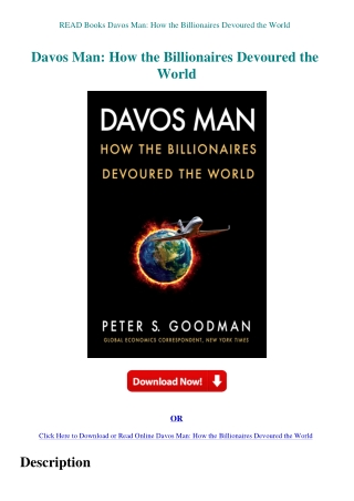 READ Books Davos Man How the Billionaires Devoured the World