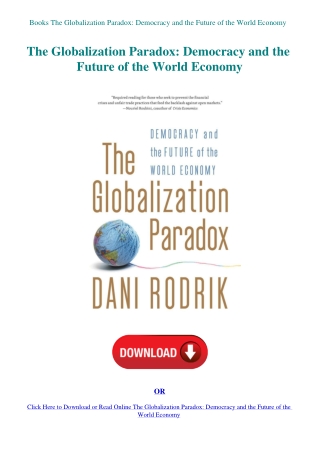 Books The Globalization Paradox Democracy and the Future of the World Economy