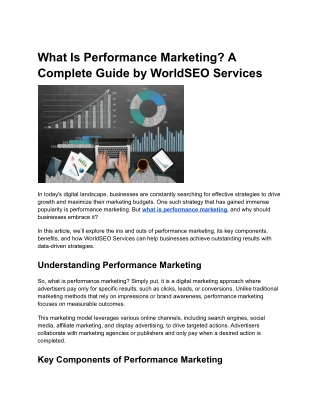 what is performance marketing
