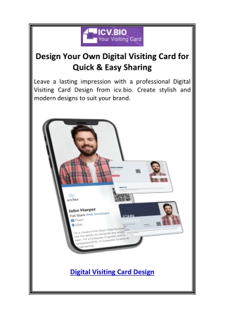 Design Your Own Digital Visiting Card for Quick & Easy Sharing