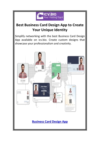 Best Business Card Design App to Create Your Unique Identity