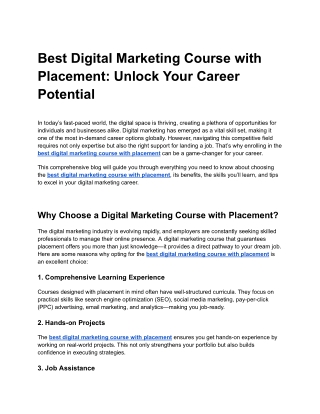 Best Digital Marketing Course with Placement_ Unlock Your Career Potential