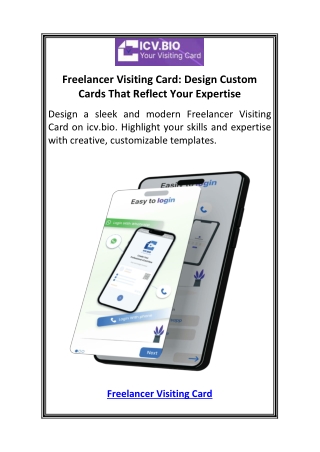 Freelancer Visiting Card Design Custom Cards That Reflect Your Expertise