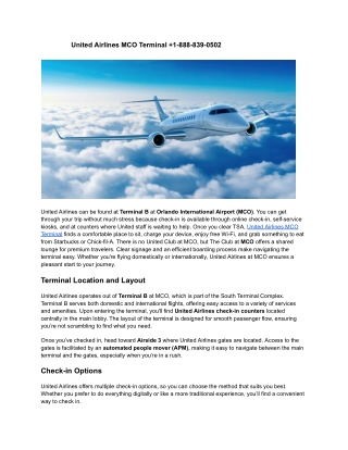 United Airlines MCO Terminal