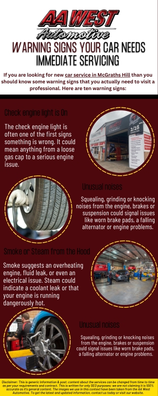 Warning Signs your Car Needs Immediate Servicing