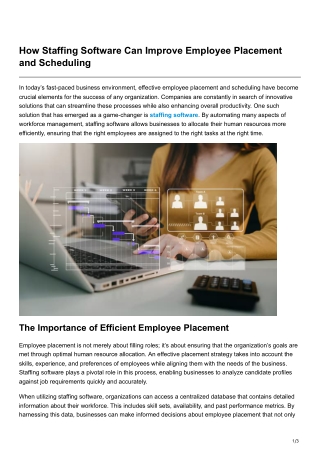 How Staffing Software Can Improve Employee Placement and Scheduling