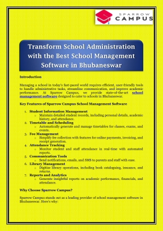 Transform School Administration with the Best School Management Software in Bhubaneswar