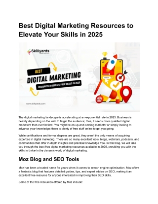 Best Digital Marketing Resources to Elevate Your Skills in 2025