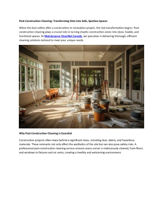 Post-Construction Cleaning: Transforming Sites into Safe, Spotless Spaces