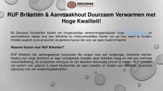 RUF Briketten & Aanmaakhout Duurzaam Verwarmen met Hoge Kwaliteit!