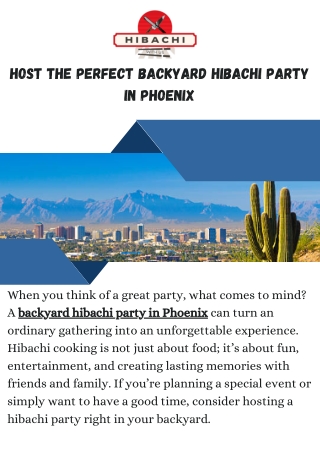 Backyard Hibachi Party in Phoenix – Unforgettable Dining Experience