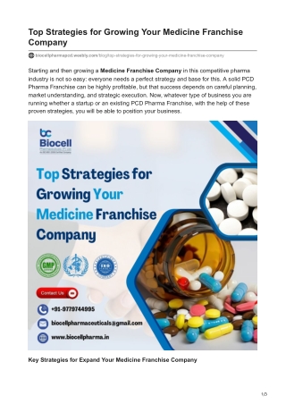 Top Strategies for Growing Your Medicine Franchise Company