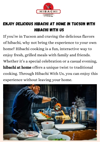 Hibachi at Home in Tucson – Experience Culinary Delight