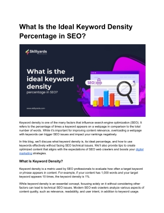 What Is the Ideal Keyword Density Percentage in SEO