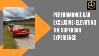 Performance Car Exclusive Elevating the Supercar Experience