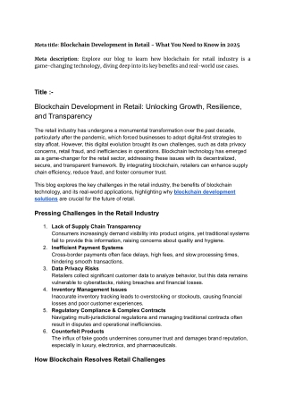 Blockchain Development in Retail - What You Need to Know in 2025