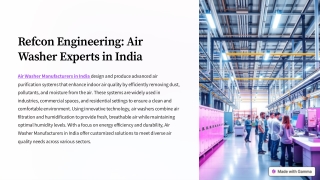 Air Washer Manufacturers in India