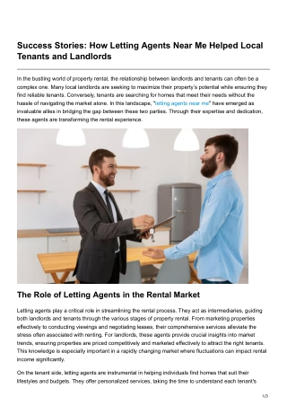 Success Stories How Letting Agents Near Me Helped Local Tenants and Landlords