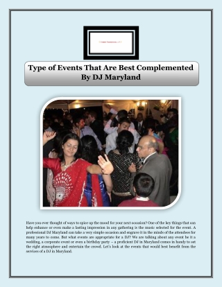 Type of Events That Are Best Complemented By DJ Maryland