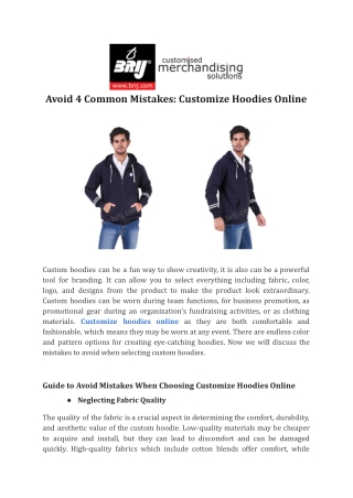Avoid 4 Common Mistakes_ Customize Hoodies Online