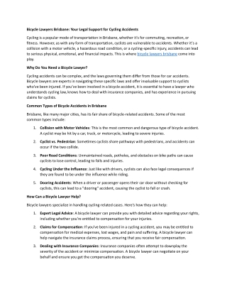 Bicycle Lawyers Brisbane