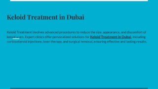 Keloid Treatment in Dubai