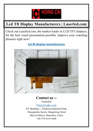 Lcd tft display manufacturers