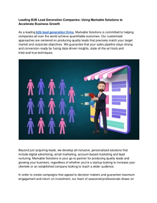 Leading B2B Lead Generation Companies_ Using Markable Solutions to Accelerate Business Growth