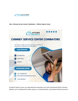 Best Chimney Service Center In Coimbatore  - Kitchen Experts Covai