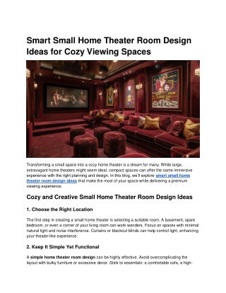 Smart Small Home Theater Room Design Ideas for Cozy Viewing Spaces (1)