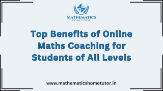 Top Benefits of Online Maths Coaching for Students of All Levels