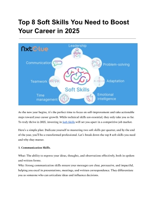 Top 8 Career Boosting Soft Skills 2025