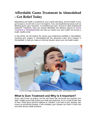 Affordable Gums Treatment in Ahmedabad