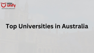 Unlocking Opportunities at the Top Universities in Australia