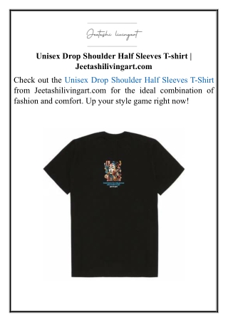 Unisex Drop shoulder half Sleeves T-Shirt