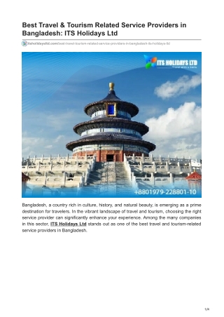 best-travel-tourism-related-service-providers-in-bangladesh