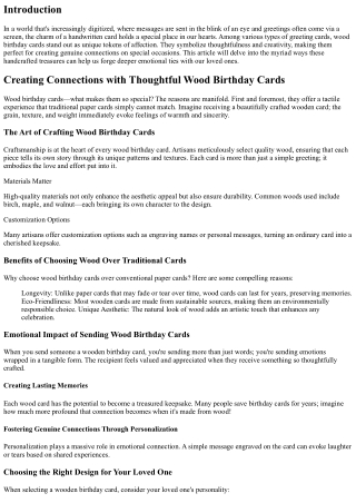 “Creating Connections with Thoughtful Wood Birthday Cards”