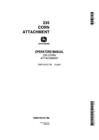 John Deere 235 Corn Attachment Operator’s Manual Instant Download (Publication No.OMN159167)