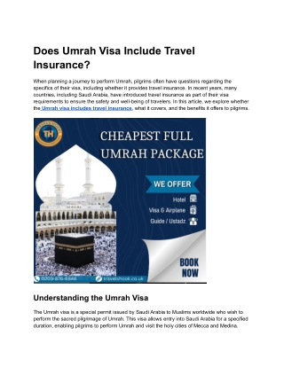 Does Umrah Visa Include Travel Insurance